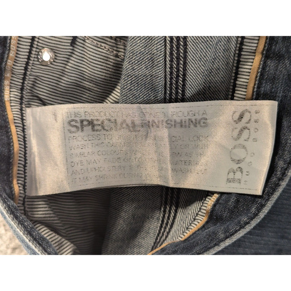 Hugo Boss Jeans Men's 40x32 Straight Leg Mid-Rise Stretch Cotton Denim Blue - Picture 10 of 12